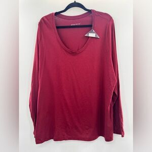 3For$20 Ava & Viv Burgundy Long sleeve Tops size 2X NWOT